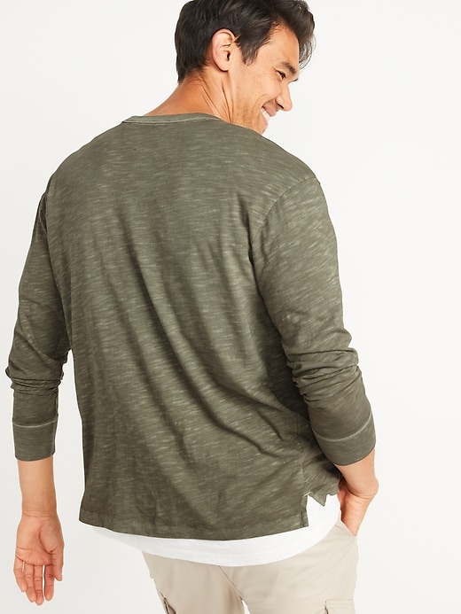 Image number 2 showing, Vintage Garment-Dyed Long-Sleeve Pocket T-Shirt for Men