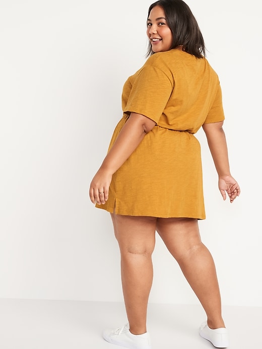 slub knit tee dress old navy EveryWear Slub-Knit Tiered Mini T-Shirt Swing Dress