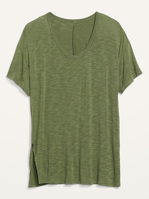 Image number 4 showing, Oversized Luxe Voop-Neck Tunic T-Shirt for Women