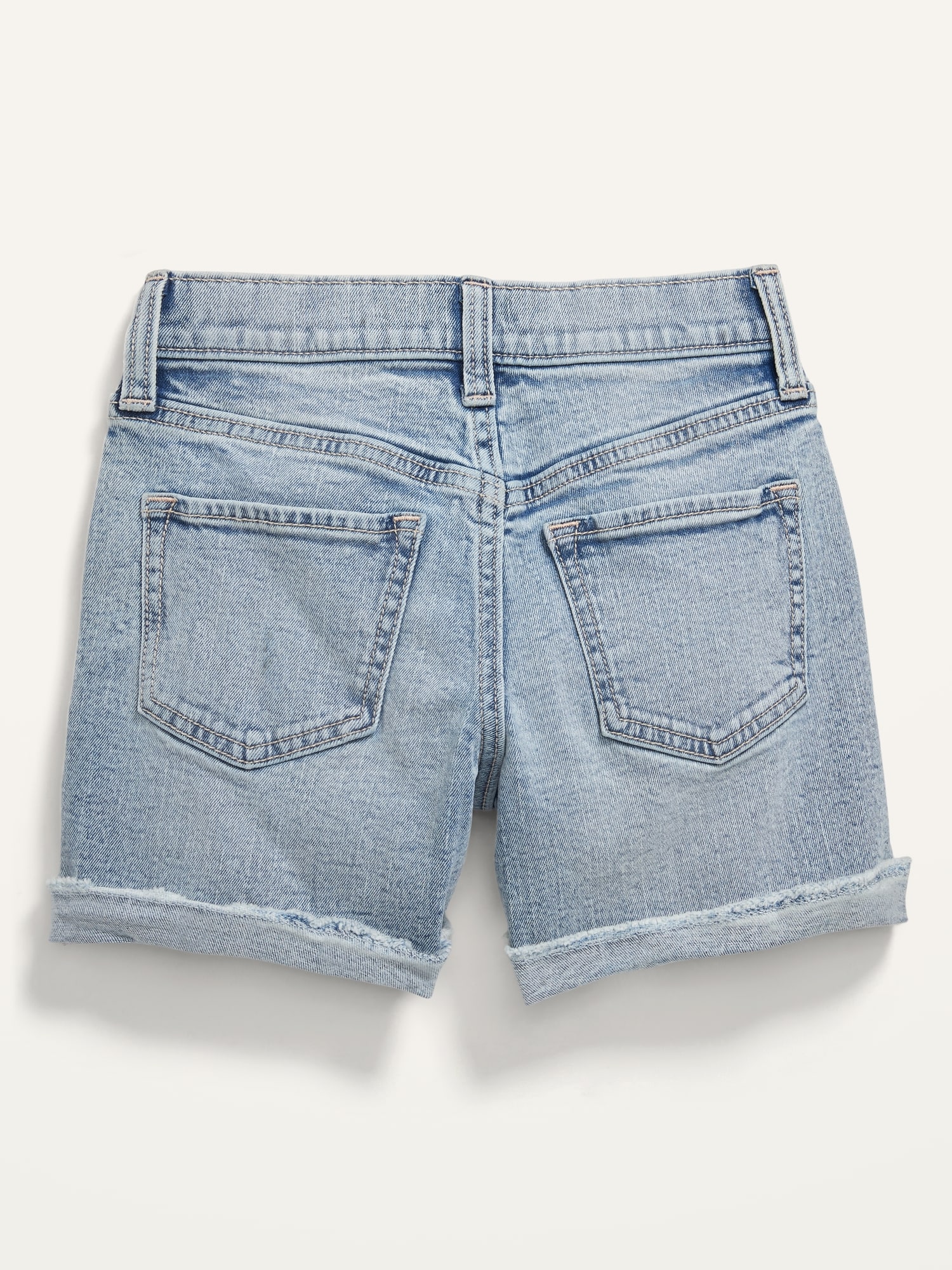 High-Waisted Roll-Cuffed Cut-Off Jean Midi Shorts for Girls | Old Navy