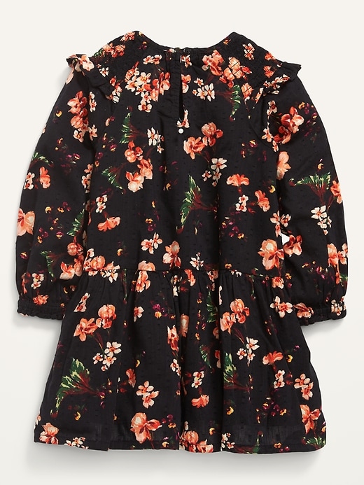 Floral-Print Clip-Dot Smocked-Shoulder Dress for Toddler Girls | Old Navy