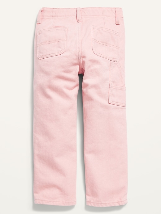 View large product image 2 of 2. Pink-Wash Workwear-Pocket Wide-Leg Jeans for Toddler Girls