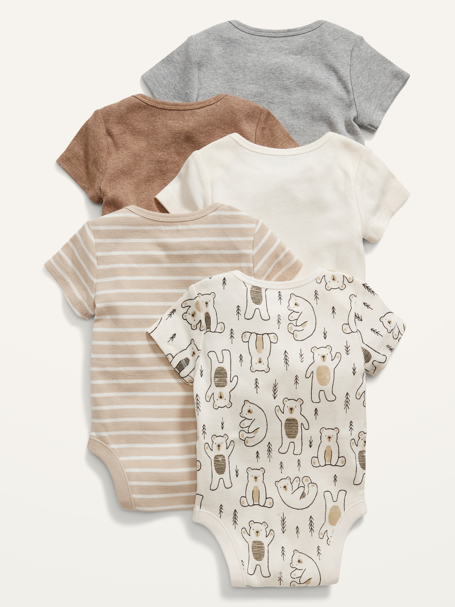 Unisex Short-Sleeve Bodysuit 5-Pack for Baby | Old Navy