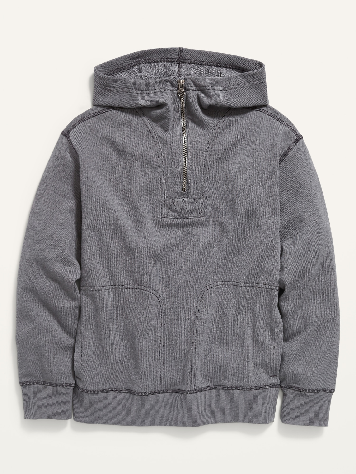 Old Navy Quarter-Zip Utility Pullover Hoodie for Boys gray. 1