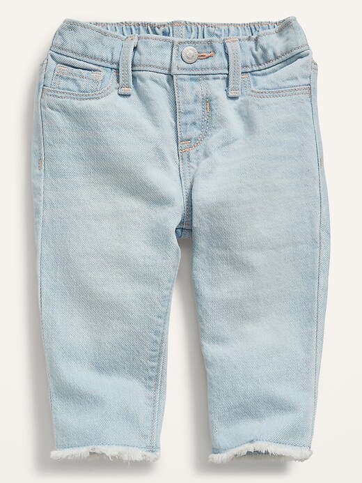 Unisex Slouchy Straight Frayed-Hem Jeans for Baby | Old Navy