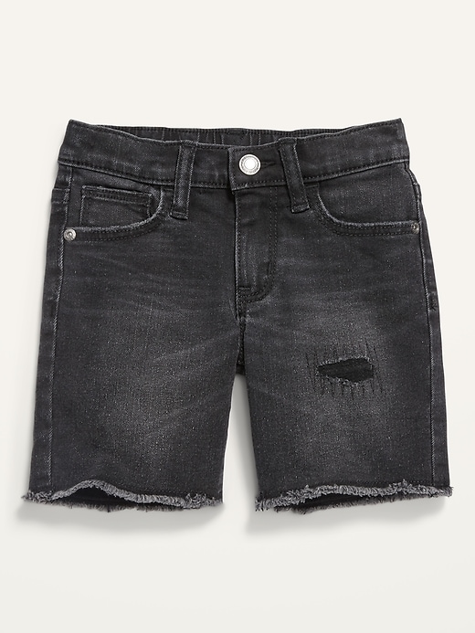 View large product image 1 of 2. Ripped 360&#176 Stretch Cut-Off Jean Shorts for Toddler