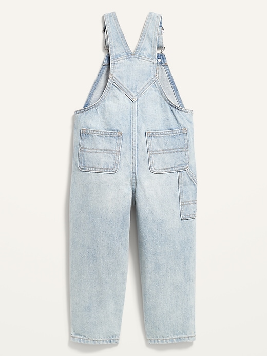 View large product image 2 of 2. Unisex Distressed Light-Wash Jean Overalls for Toddler