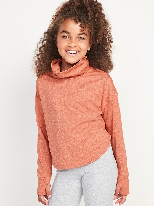 View large product image 1 of 3. CozeCore Long-Sleeve Funnel-Neck Sweatshirt for Girls