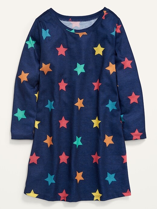 View large product image 1 of 1. Printed Long-Sleeve Nightgown for Toddler Girls