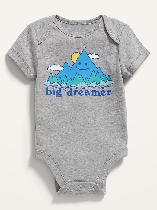 View large product image 1 of 2. Unisex Graphic Short-Sleeve Bodysuit for Baby