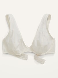 View large product image 4 of 8. Mesh Unlined Underwire Plunge Bra