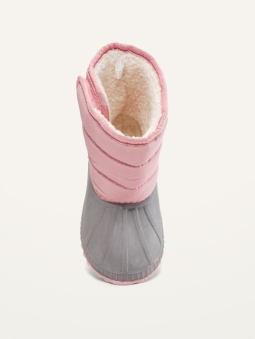 View large product image 2 of 4. Unisex Quilted Sherpa-Lined Snow Boots for Toddler