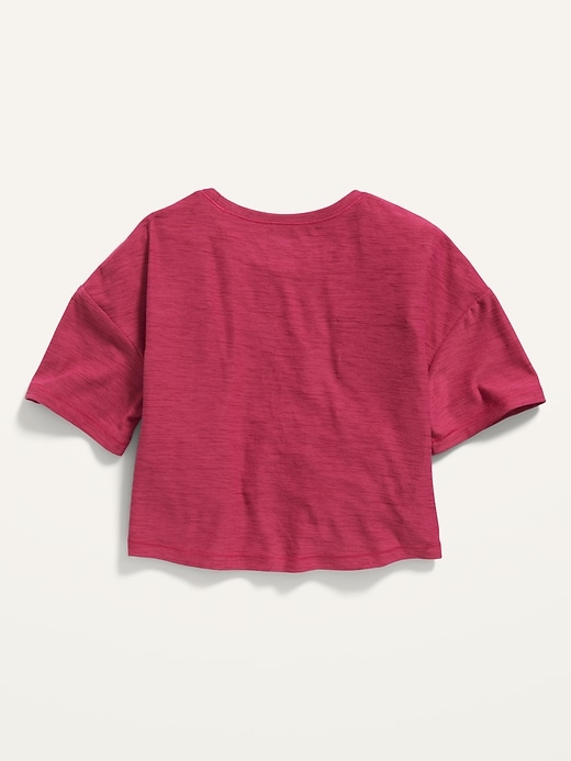 Breathe ON Short-Sleeve Cropped Slub-Knit Performance T-Shirt for Girls