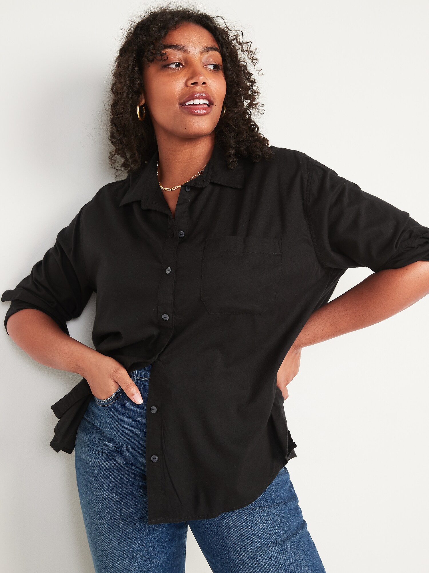 Oversized Boyfriend Shirt for Women Old Navy