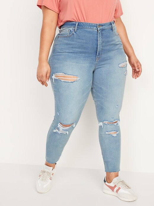 Image number 7 showing, Extra High-Waisted Rockstar 360° Stretch Super Skinny Ripped Jeans for Women