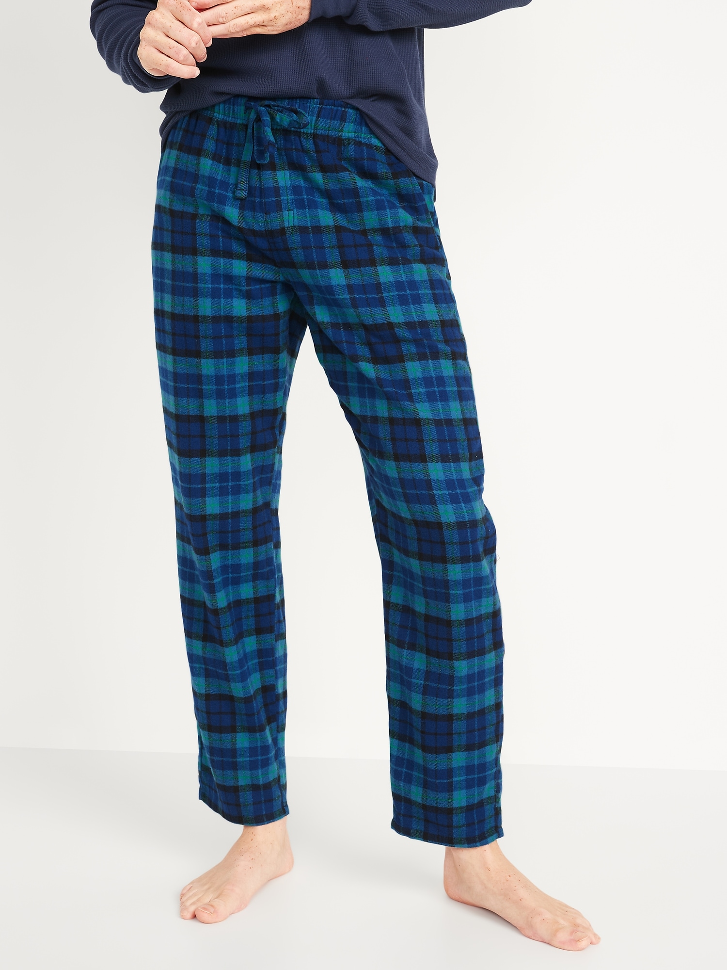 Old Navy Double-Brushed Flannel Pajama Pants Men Green & Blue Plaid XXXXL  New