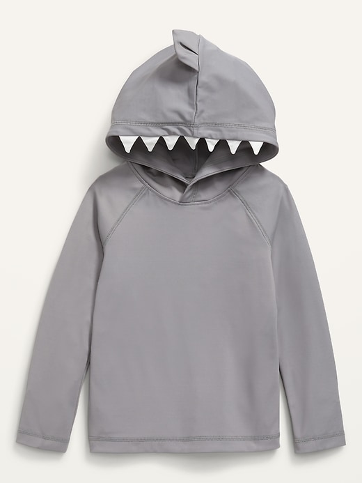 Old Navy Unisex Hooded Shark Long-Sleeve Rashguard Swim Top for Toddler. 1