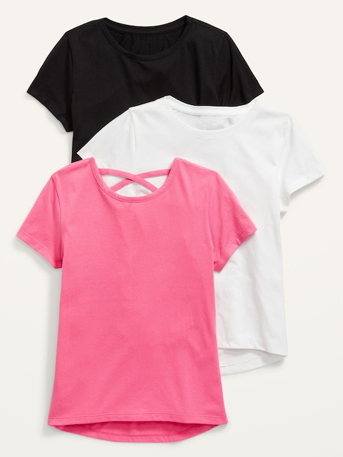 Softest Short-Sleeve T-Shirt Variety 3-Pack for Girls - Pink Combo