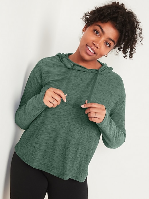 Old Navy Breathe ON Slub-Knit Pullover Hoodie for Women. 1