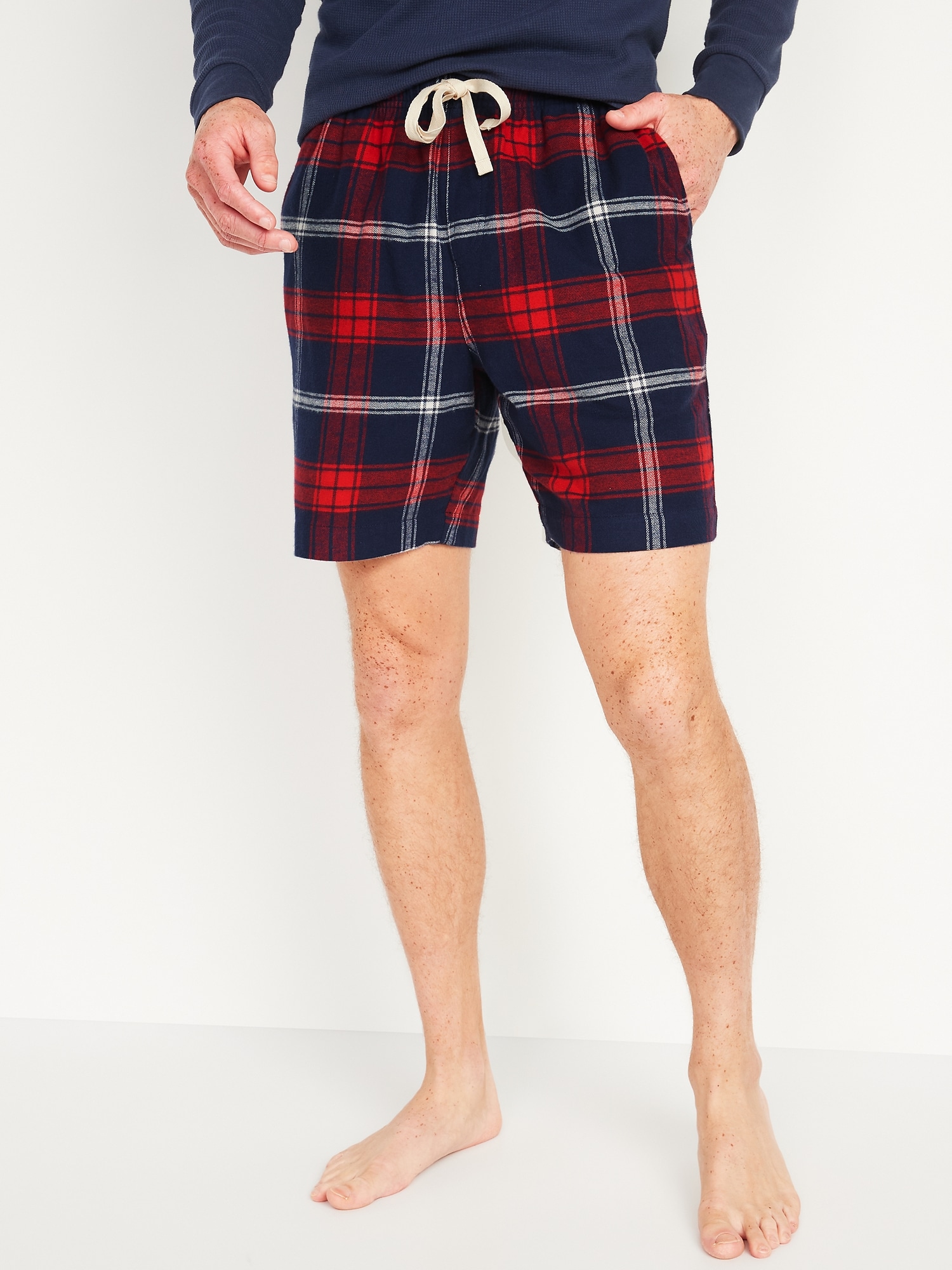 Old Navy Matching Flannel Pajama Shorts for Men -- 7-inch inseam