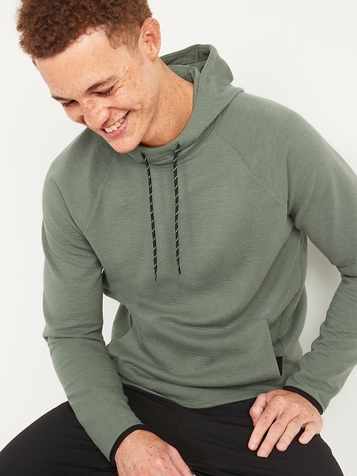 Image number 1 showing, Dynamic Fleece Textured Rib-Knit Pullover Hoodie