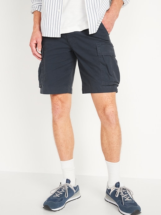 Image number 1 showing, Lived-In Straight Built-In Flex Khaki Cargo Shorts for Men -- 10-inch inseam