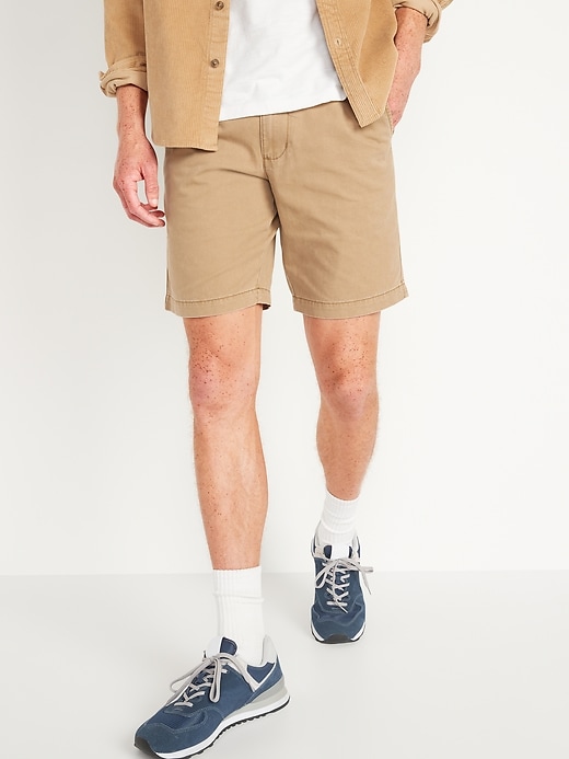 Old Navy Straight Lived-In Khaki Non-Stretch Shorts for Men - 9-inch inseam. 1