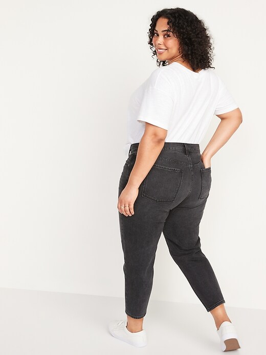 Image number 8 showing, Mid-Rise Button-Fly Slouchy Taper Cropped Non-Stretch Jeans for Women