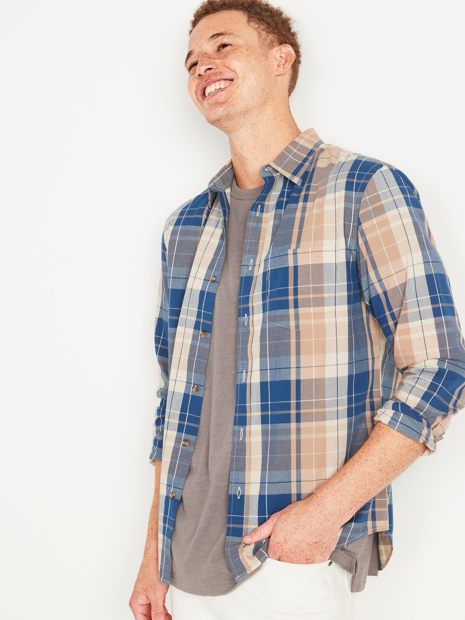 old navy plaid shirts for men