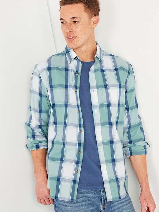 View large product image 1 of 1. Regular Fit Built-In Flex Everyday Plaid Shirt