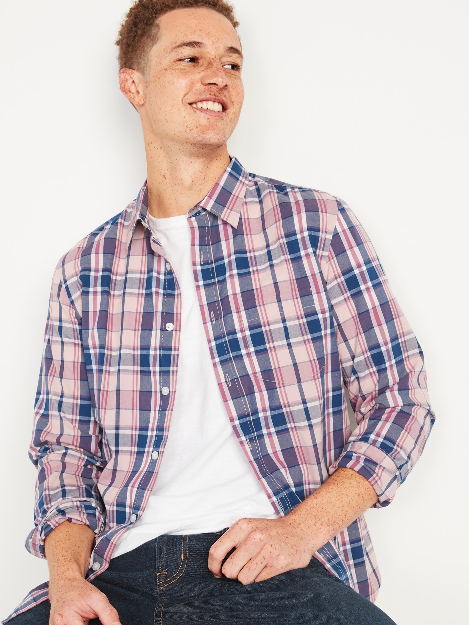 Old Navy Slim Fit Plaid Twill Shirts, $29, Old Navy