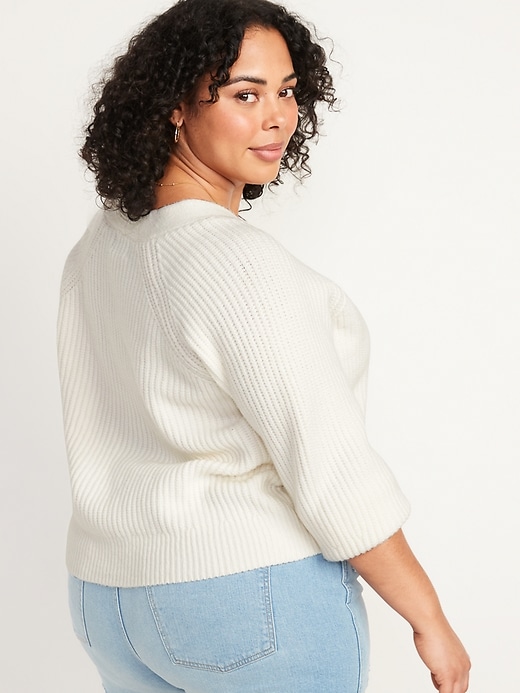 Image number 2 showing, Brushed Shaker-Stitch Cardigan Sweater