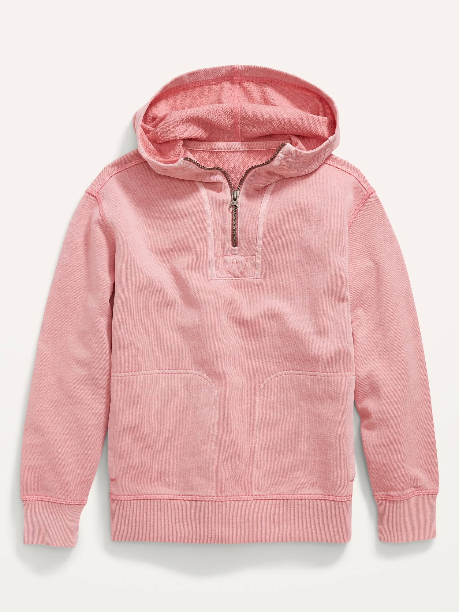 Old Navy French Terry Quarter-Zip Utility Hoodie for Boys pink. 1