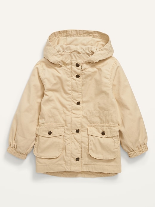 View large product image 1 of 1. Hooded Twill Utility Scout Jacket for Toddler Girls