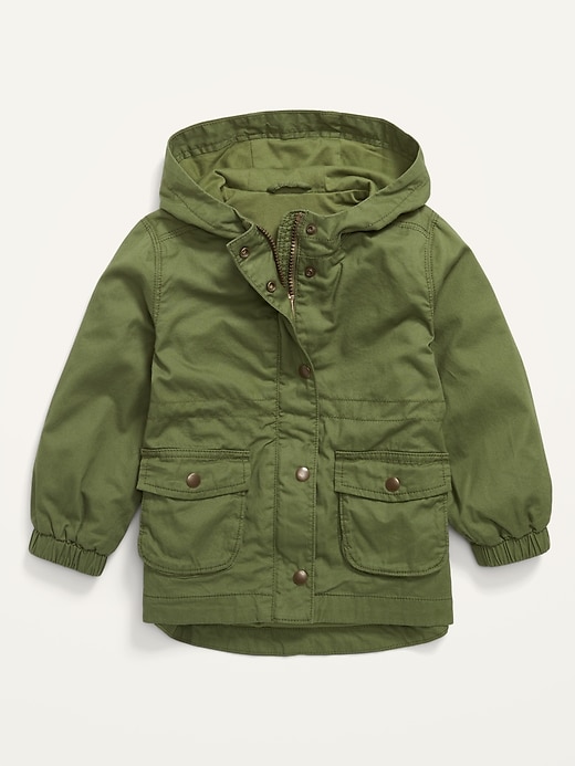 View large product image 1 of 2. Hooded Twill Utility Scout Jacket for Toddler Girls