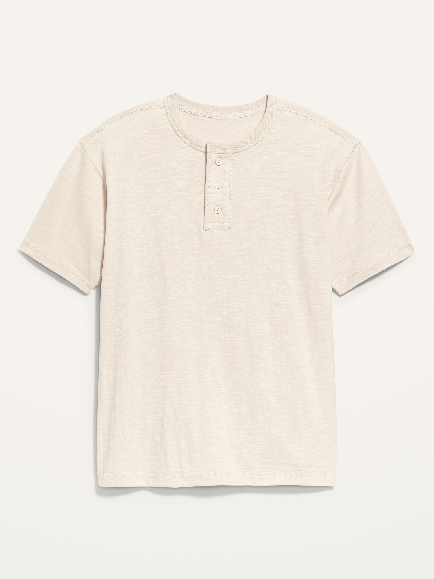 Old Navy Slub-Knit Workwear Henley T-Shirt for Men beige. 1