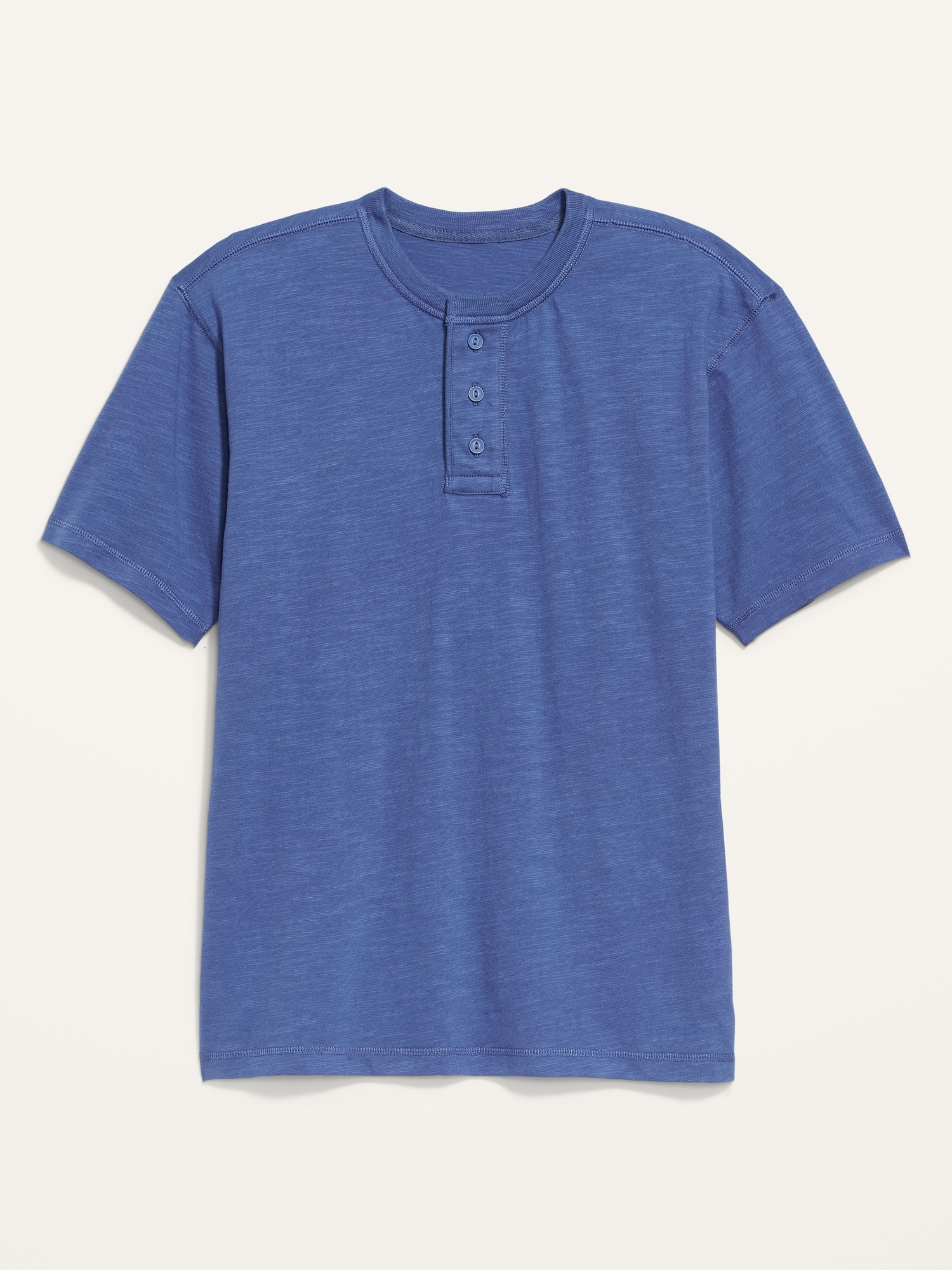 Old Navy Slub-Knit Workwear Henley T-Shirt for Men blue. 1