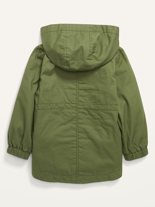 View large product image 2 of 2. Hooded Twill Utility Scout Jacket for Toddler Girls