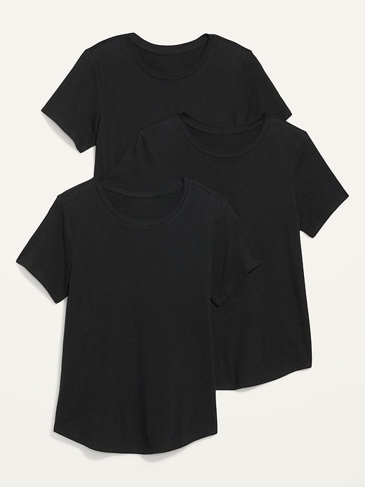 Image number 4 showing, EveryWear Crew-Neck T-Shirt 3-Pack for Women