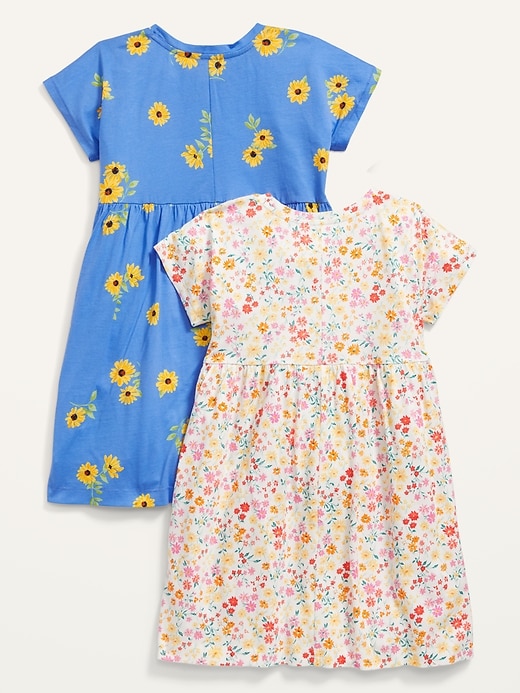View large product image 2 of 2. Short-Sleeve Printed Swing Jersey-Knit Dress 2-Pack for Girls