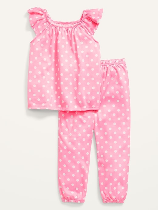 View large product image 1 of 1. Printed Loose-Fit Ruffle-Trim Pajama Set for Toddler Girl & Baby