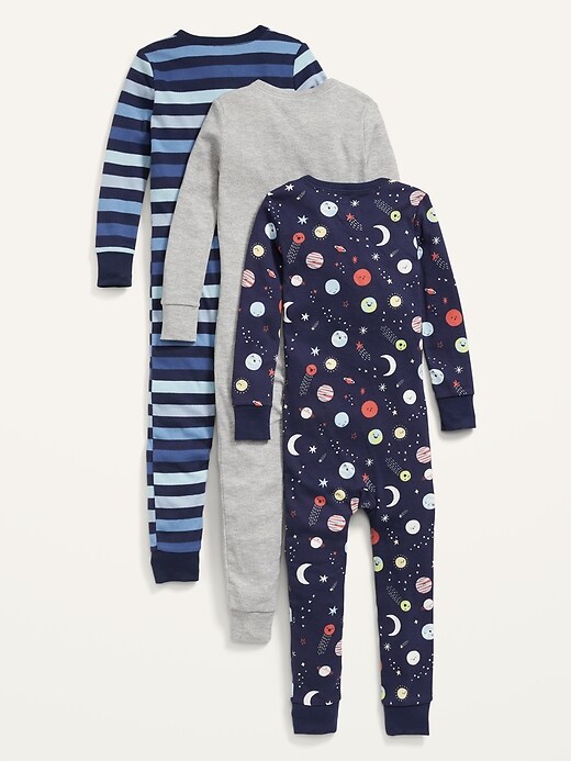 View large product image 2 of 2. Unisex 1-Way-Zip One-Piece Pajamas 3-Pack for Toddler & Baby