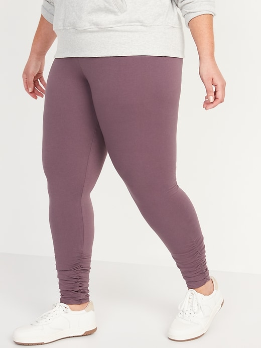Image number 7 showing, High-Waisted Ruched Ankle-Length Leggings for Women