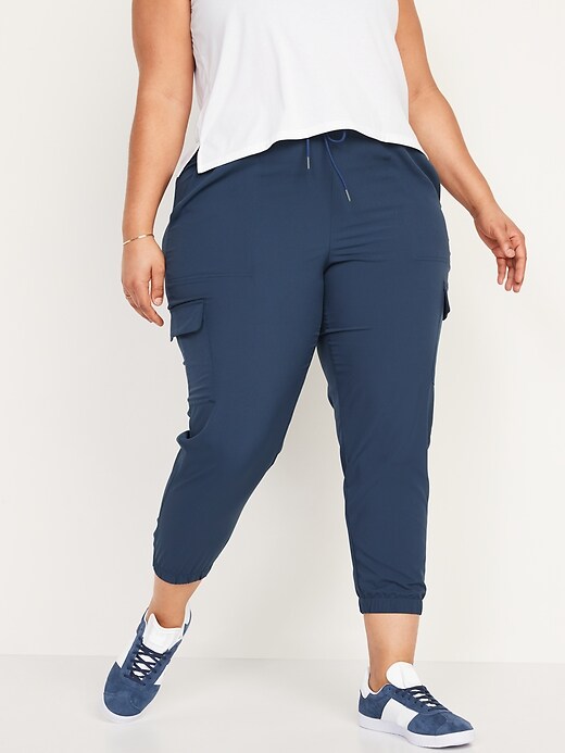 Image number 7 showing, High-Waisted StretchTech Cargo Jogger Pants for Women