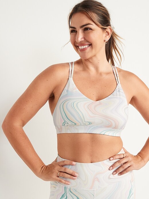 Old Navy Light Support Strappy V-Neck Sports Bra for Women. 1