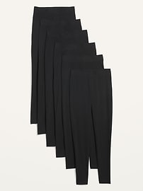 Image number 1 showing, High-Waisted Fashion Layering Leggings 6-Pack