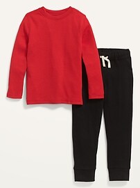 View large product image 3 of 3. Unisex Thermal-Knit T-Shirts & Pants 3-Piece Set for Toddler