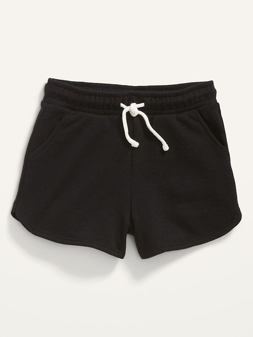 View large product image 1 of 1. French Terry Drawstring Dolphin-Hem Shorts for Toddler Girls