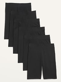 Image number 1 showing, High-Waisted Biker Shorts 6-Pack for Women -- 8-inch inseam