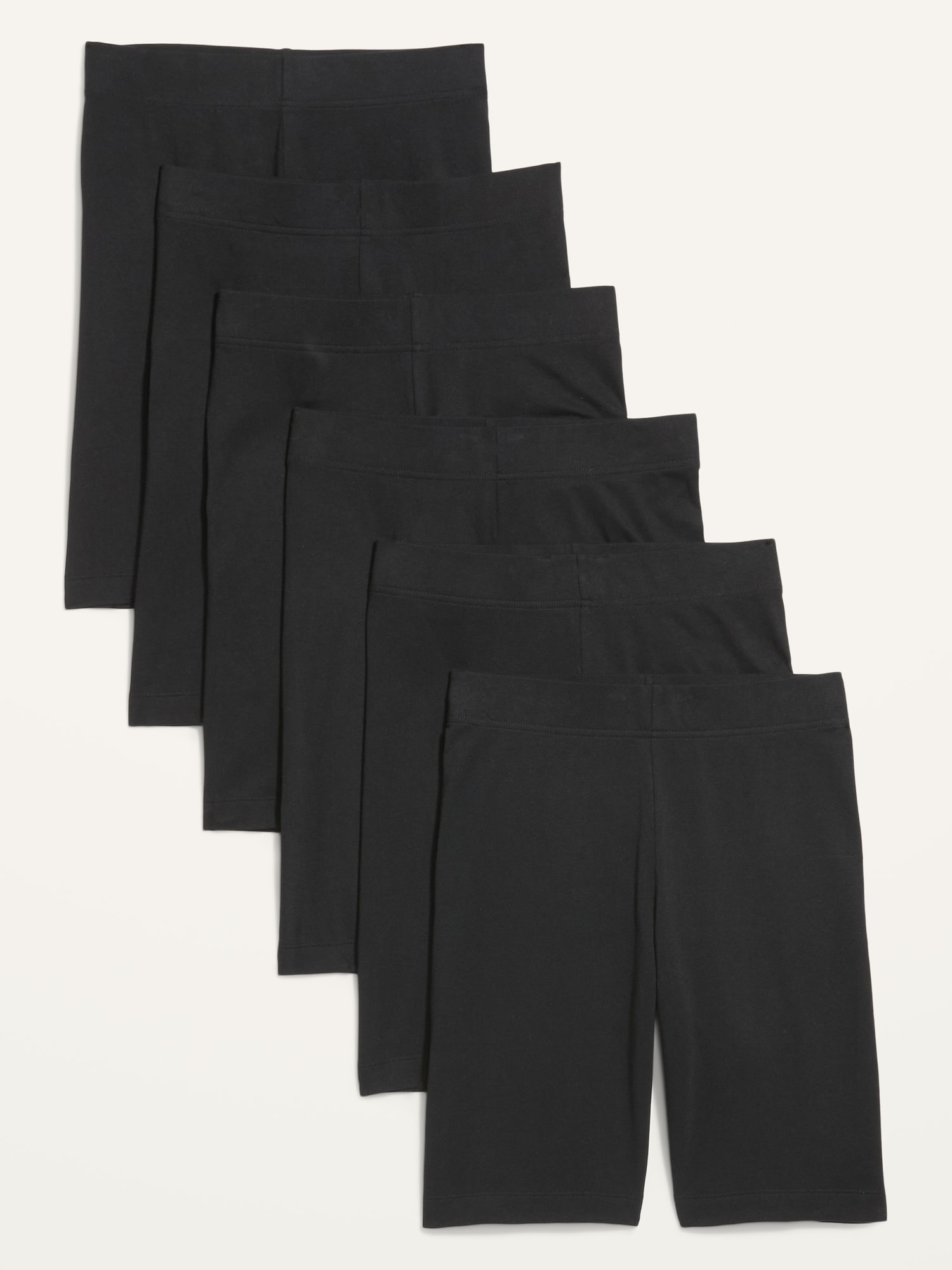 High-Waisted Biker Shorts 6-Pack for Women -- 8-inch inseam